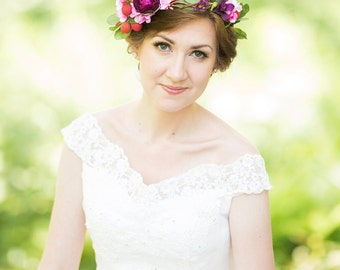 Bridal Flower Crowns Floral Hair Combs and Veils by thehoneycomb