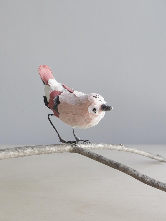 little bird in pink / soft sculpture bird