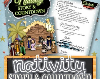 Nativity Advent & Story - INSTANT DOWNLOAD