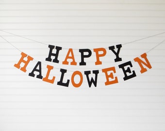 Happy Halloween Garland Happy Halloween Decor - 5 inch Letters - Halloween Banner Halloween Party Decor Halloween Home Decor Halloween Garland Happy Halloween Sign