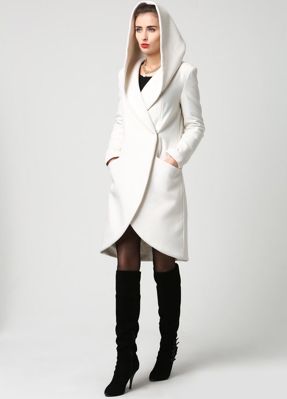 Hooded Wool Coat Womens - JacketIn