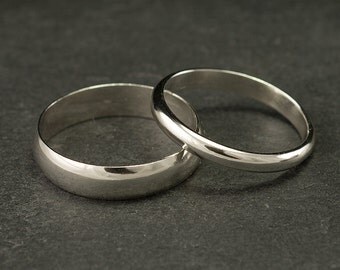 Wedding Band Set, Wedding Rings, Silver Wedding Rings, Sterling Silver Wedding Bands, Wedding Ring Set, Silver Ring Band