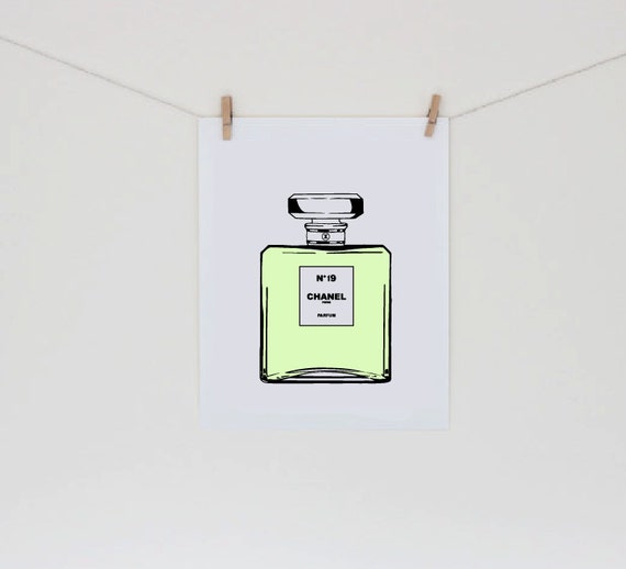 Chanel No.19 Illustration Perfume Bottle Fashion by pencilstitches