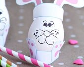 Printable Easter Bunny Egg - Make an Easter Bunny out of an Egg, Printable Accessories for Egg, Easter Bunny Ears for Egg Il_170x135