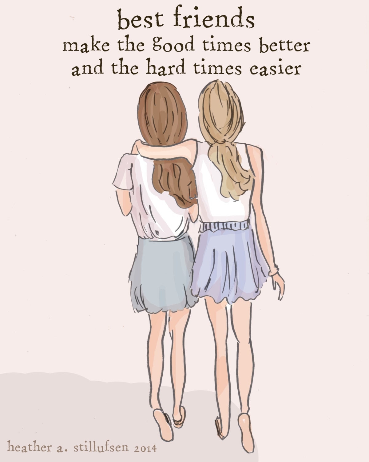 Best Friends Sister Wall Art Sisters Digital Art Print