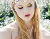 Olympic White Rose and Gold Leaf Flower Crown, Grecian Flower Crown, Greek Goddess Crown, Greek Wedding, Festival Crown, Bridal Flower Crown