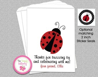 Ladybug Birthday Party, Ladybug Goody Bags, Candy Bags, Party Favor Bag