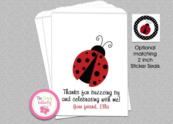 Ladybug Birthday Party, Ladybug Goody Bags, Candy Bags, Party Favor Bag Il_570xn