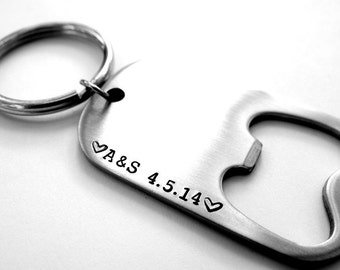 Simple Personalized Bottle Opener Wedding Favor. Custom Wedding Favor - Minimalist.