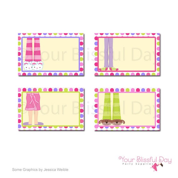 PRINTABLE Girl Pajama Party Label Tents #563 Il_570xn