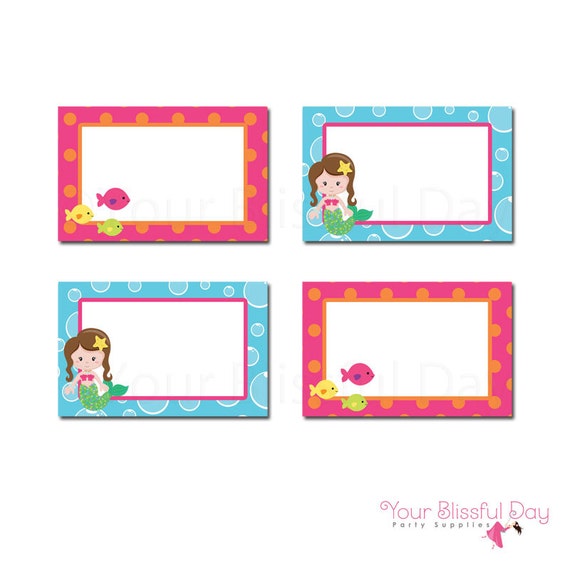 PRINTABLE Mermaid Label Tents #552 Il_570xn