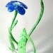 Lapis Blue Glass Flowers, Contemporary Art Glass Sculpture Design