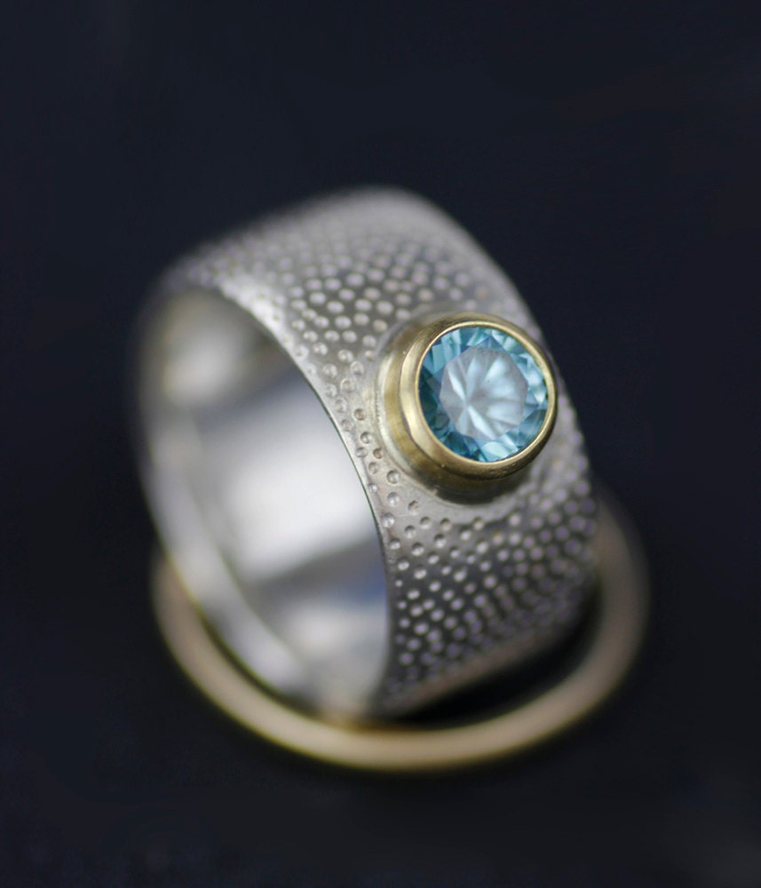 unique blue zircon or aquamarine engagement ring womens by lolide