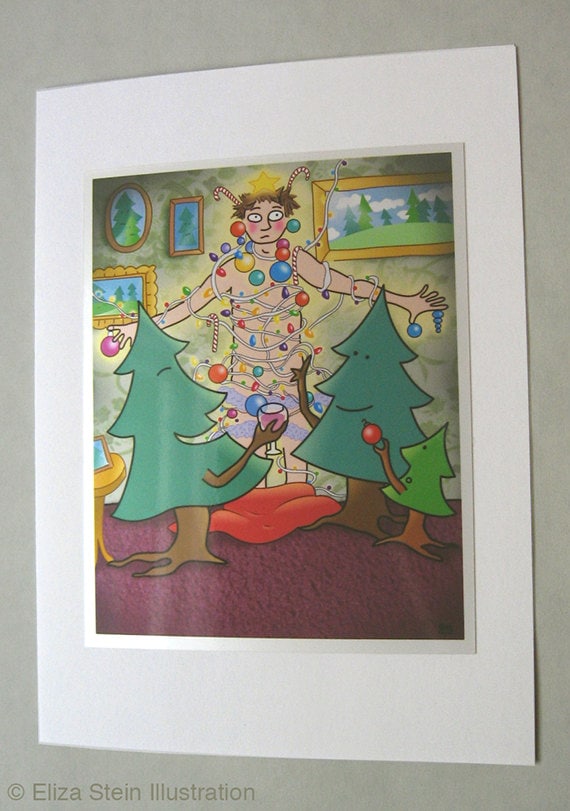 Weird Funny Christmas Card 5x7 A7 Xmas card holiday greeting