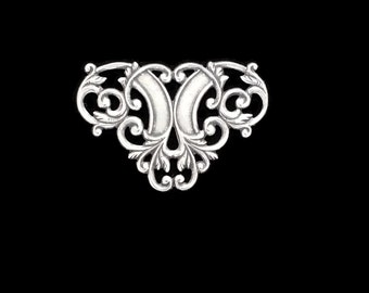 Silver Plated Brass Stamping Filigree V Connector Heirloom Quality for Jewelry Making Made in the USA Dr Brassy Steampunk