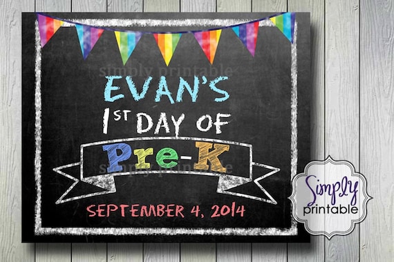 First Day of School Chalkboard Sign Il_570xn