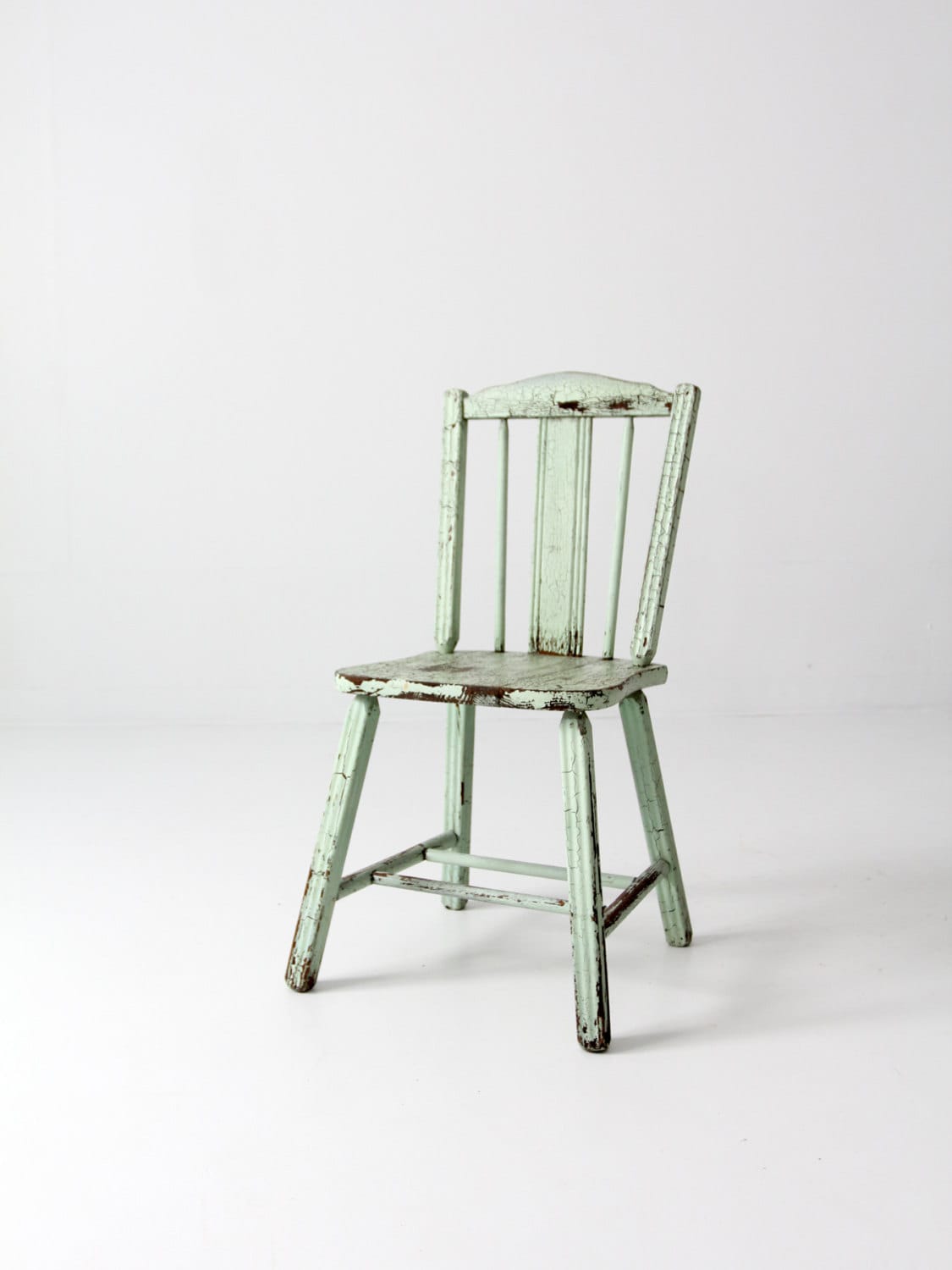RESERVE primitive wood chair antique mint green chair