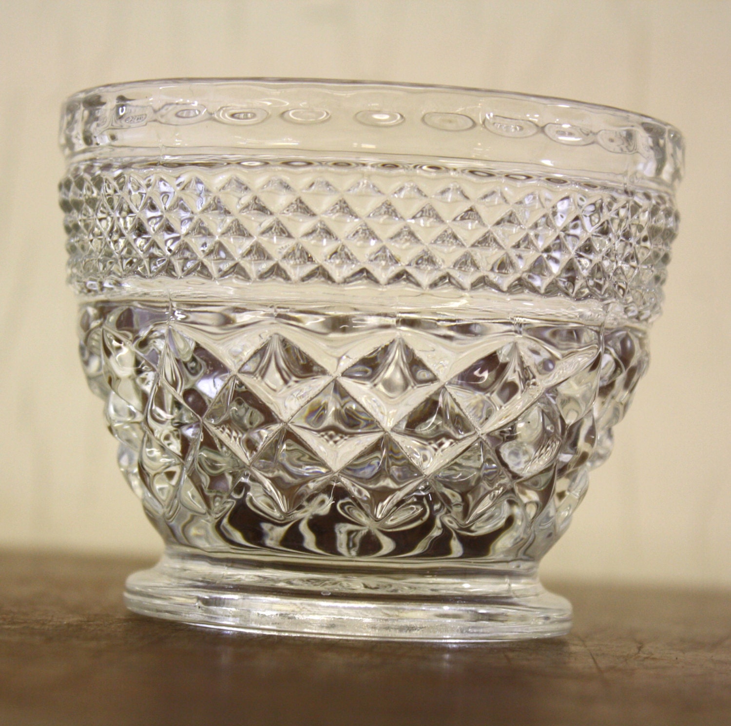 Vintage Clear Glass Candy Dish w/Ornate by LittleRedHenVINTAGE