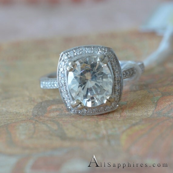 yellowish white sapphire ring untreated 2 96 carat yellowish white sapphire ring untreated 2 96 carat