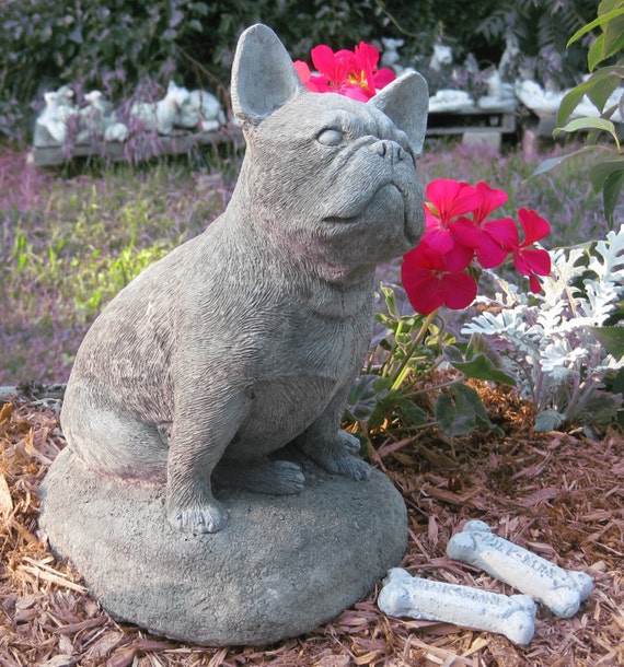 bulldog garden statue