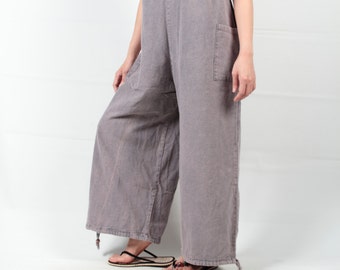 Jumpsuits,grey tone stonewash cotton, jumpsuit dress,maternity (JPJ07)
