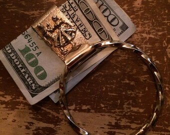 Insegna Dollaro Tono Oro Retrò Vintage Fermasoldi Bling Moda - Foto 12