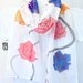 Hand painted Small Silk Scarf, Tricolor Roses, Yellow, Red, Blue Floral Scarf, Silk Scarves Takuyo, Silk Chiffon scarf, 7x50 inches.