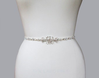Rose gold Swarovski crystal belt Bridal crystal belt sash