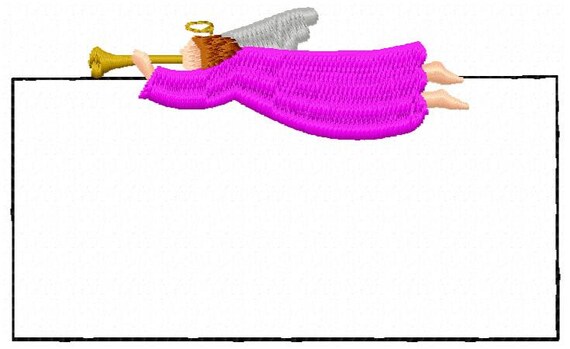 Angel Quilt Label Embroidery Design - Instant Download