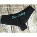 MONOGRAMMED BRIDAL PANTIES / Something Blue Lingerie / Honeymoon Shower / Bridal Shower / Black Lace