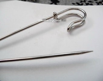 Safety pin, big, huge, Silver Safety pin, Jumper Pin, stitch marker, brooch, decorative, yarn holder, kniting, accesories, tool, 65 mm,