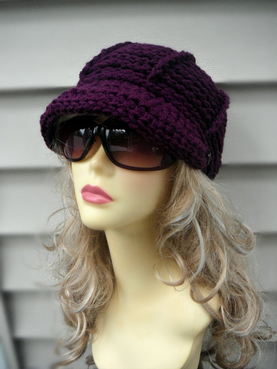 Crochet Brim Hat Crochet Newsboy Hat Womens Hat Winter Hat