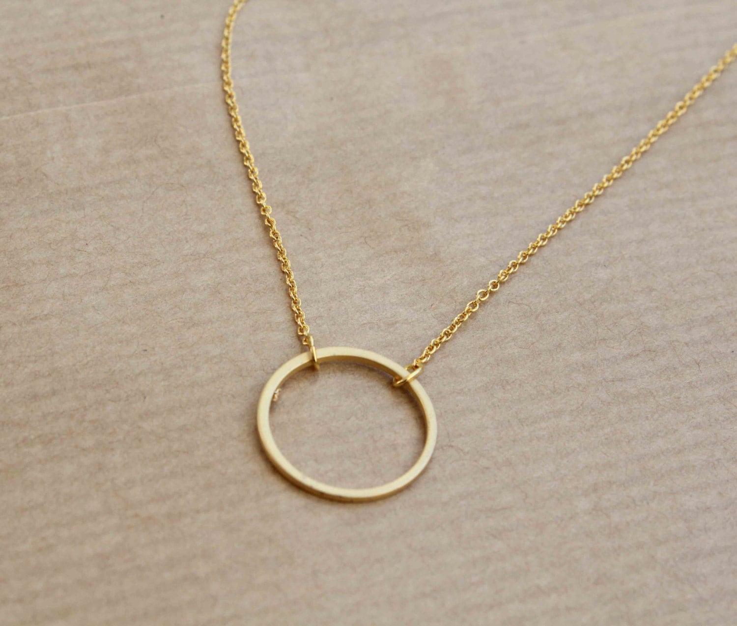 Karma Necklace. Gold Plated Circle Necklace. Circle of life