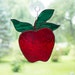 Red Apple Stained Glass Suncatcher, Window Ornament, Teacher Gift, Apple Kitchen Decor, Hanging Decorations, Garden Art, Sun Catcher