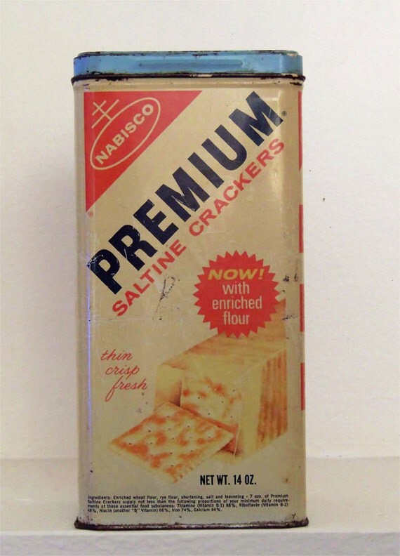 Premium Saltine Cracker Tin Vintage Premium by kickinitoldskool