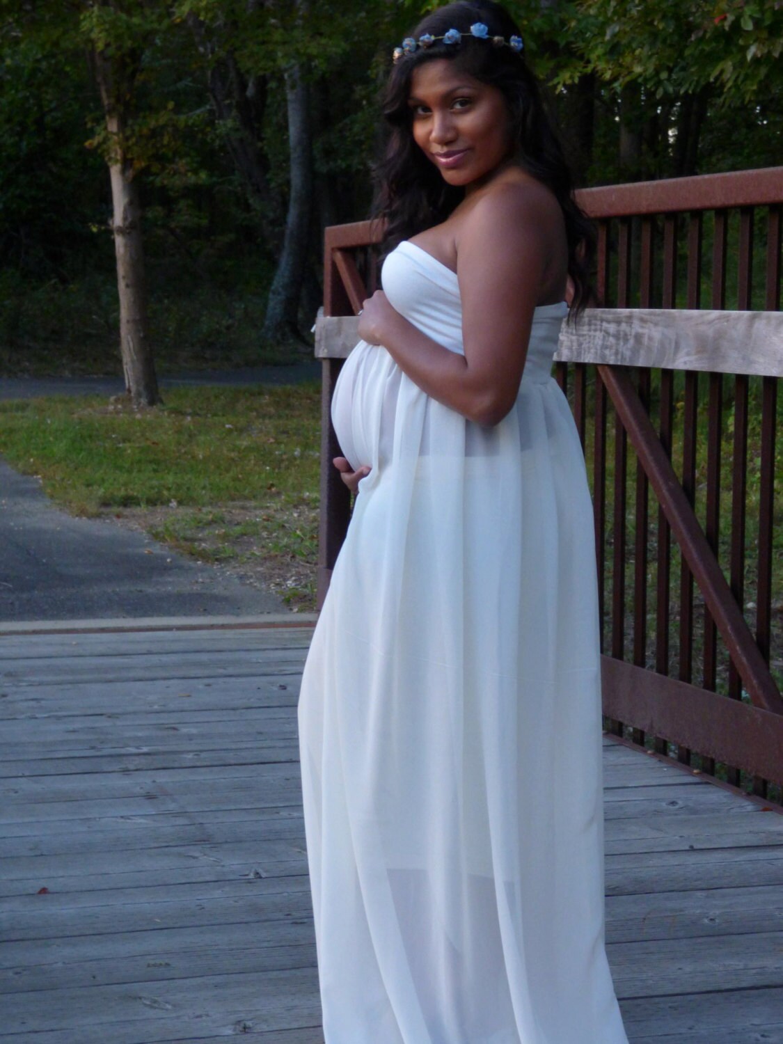 Sheer Bliss Chiffon Maternity Gown / by on Etsy