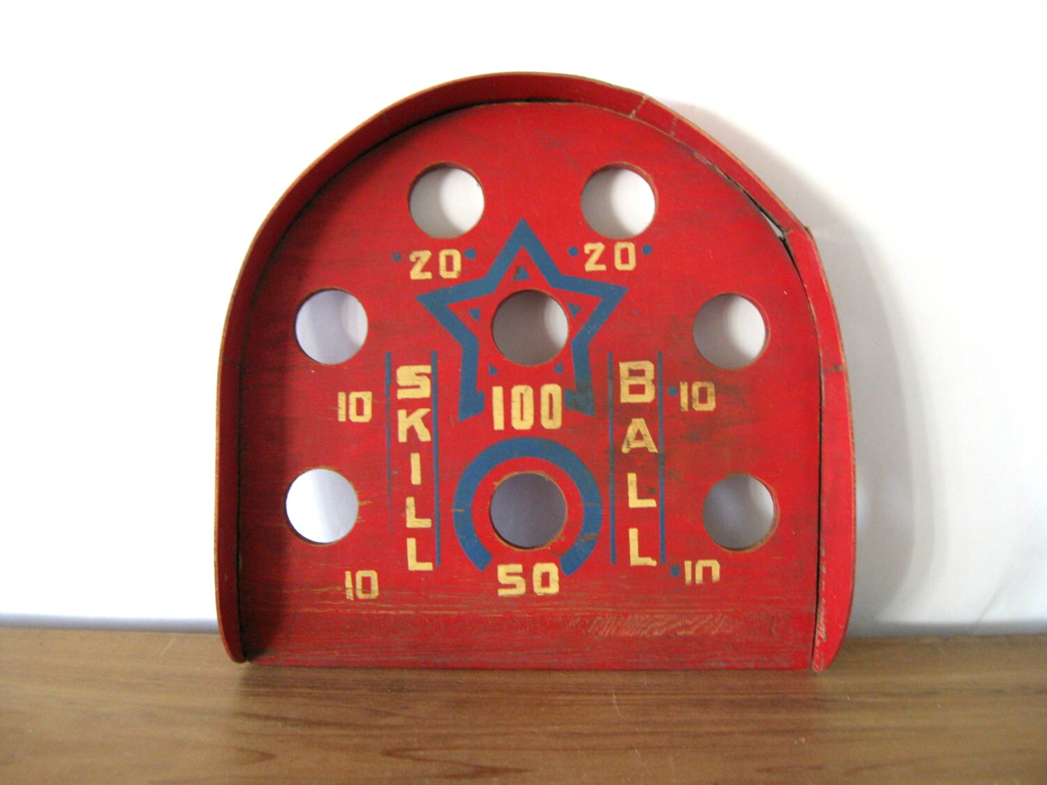 RESERVED Antique Skill Ball Game Folk Art