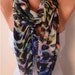 Multicolor Chiffon Scarf with Lace Edge