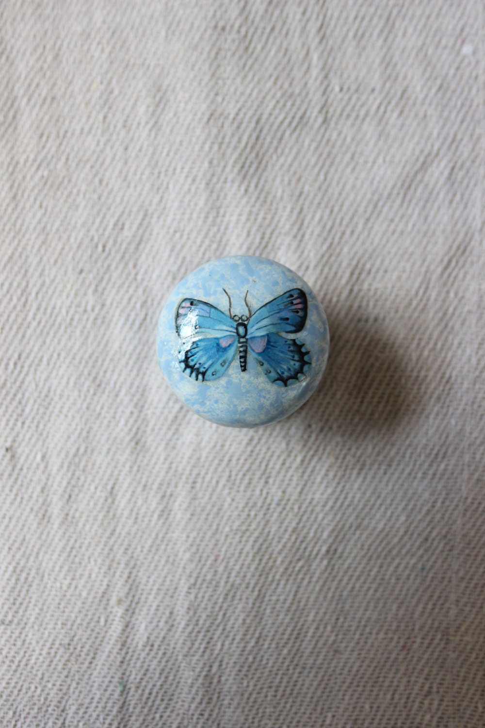wood knobs painted dresser knobs drawer pulls butterfly