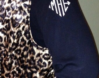 Long Sleeve Monogram Shirt, Preppy Monogram, Personalized Sleeve, sleeve monogram, ladies shirt, womens shirt, monogrammed sleeve,