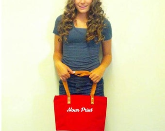 color block canvas tote