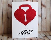 I Love You Card, Key to My Heart, Valentines Day, Handmade Card Il_170x135