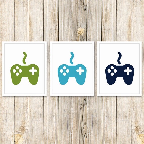 Items similar to Set of 3 Gamer Themed Prints or Canvases Kid's Room