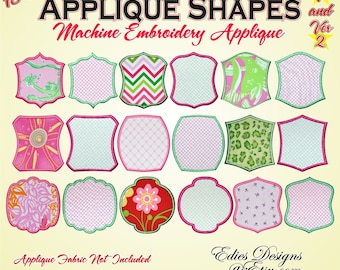Applique Shapes BUNDLE Pack Machine Embroidery Designs Digital Download