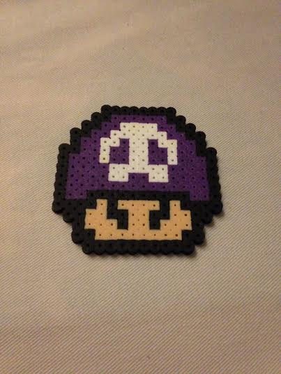 Perler Bead Sprite Mario Poison Mushroom By Kajifrogcreations