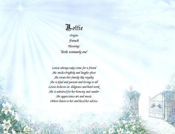 Personalized Name Poem or Name Keepsake on Pathway Print