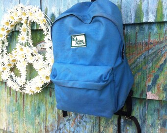 Vintage 70's Outdoor Products Baby Blue Cordura Backpack Leather ...
