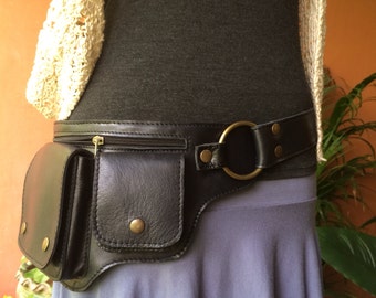 Leather Utility Belt Bag / Fanny Pack / Hip Bag / Iphone 7 Pouch / Steampunk Belt / Festival / Travel Belt / Satchel / Purse - The Hipster