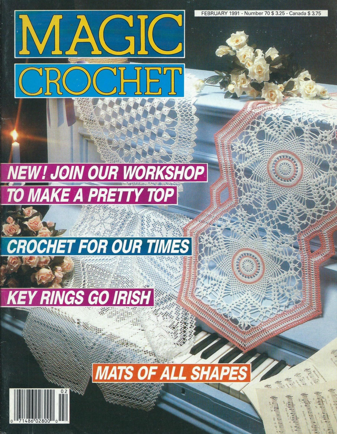 Число 1991. Magic Crochet журнал. Салфетки крючком журналы на индийском языке.