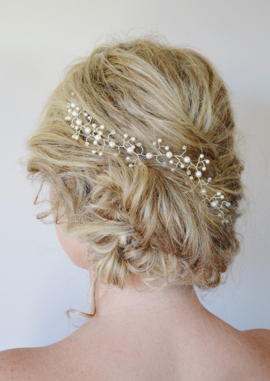 Pearl Crystal Hair Vine Wedding Hair AccessoriesCustomised